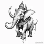 A neo-traditional tattoo of a mûmakil (olipha… — эскиз тату (№1750441214_0, 20.06.2025 17:40) — Tatufoto.com