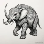 A neo-traditional tattoo of a mûmakil (olipha… — эскиз тату (№1750441214_1, 20.06.2025 17:40) — Tatufoto.com