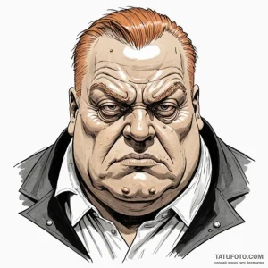 Graphic novel style portrait of baron harkonn... - эскиз тату (№1750441863_0, 20.06.2025 17:51) — Tatufoto.com