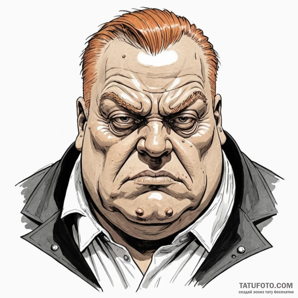 Graphic novel style portrait of baron harkonn... - эскиз тату (№1750441863_0, 20.06.2025 17:51) — Tatufoto.com