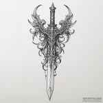 A neo-traditional design of a crysknife, orna… — эскиз тату (№1750442102_0, 20.06.2025 17:55) — Tatufoto.com