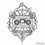 A linework tattoo of the cursed videotape, wi… — эскиз тату (№1750442855_1, 20.06.2025 18:07) — Tatufoto.com