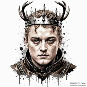 A trash polka portrait of joffrey baratheon,... - эскиз тату (№1750443021_0, 20.06.2025 18:10) — Tatufoto.com