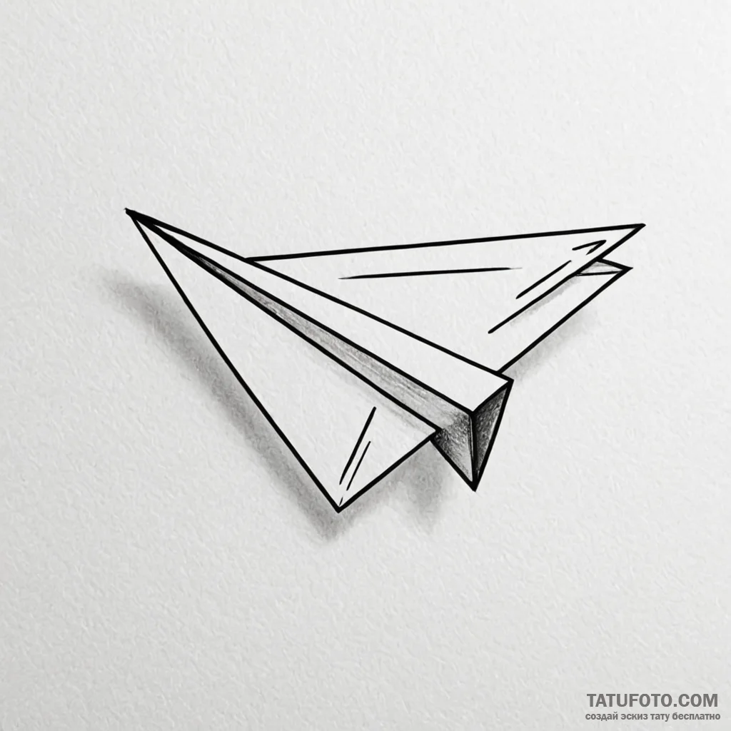 Paper airplane - эскиз тату (№1750443832_1, 20.06.2025 18:23) — Tatufoto.com