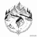 A minimalist tattoo of the path of the fellow… — эскиз тату (№1750445624_0, 20.06.2025 18:53) — Tatufoto.com
