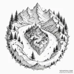 A minimalist tattoo of the path of the fellow… — эскиз тату (№1750445624_1, 20.06.2025 18:53) — Tatufoto.com