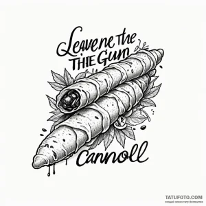 A chicano lettering tattoo of "leave the gun.... - эскиз тату (№1750446350_0, 20.06.2025 19:05) — Tatufoto.com
