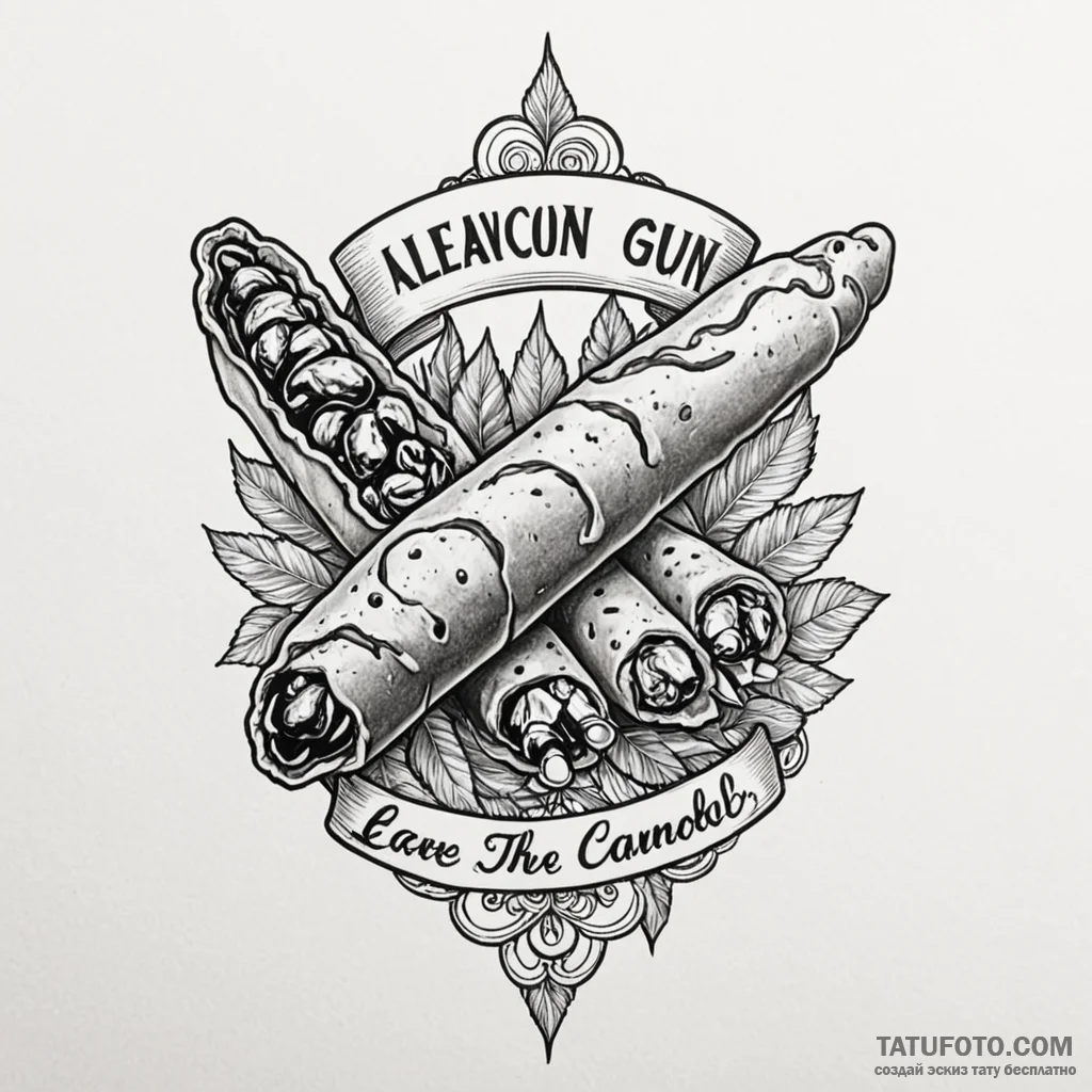 A chicano lettering tattoo of "leave the gun.... - эскиз тату (№1750446350_1, 20.06.2025 19:05) — Tatufoto.com