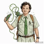 A graphic novel panel of bill murray as dr. p… — эскиз тату (№1750447167_0, 20.06.2025 19:19) — Tatufoto.com