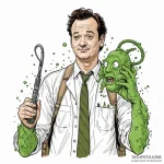 A graphic novel panel of bill murray as dr. p… — эскиз тату (№1750447167_1, 20.06.2025 19:19) — Tatufoto.com
