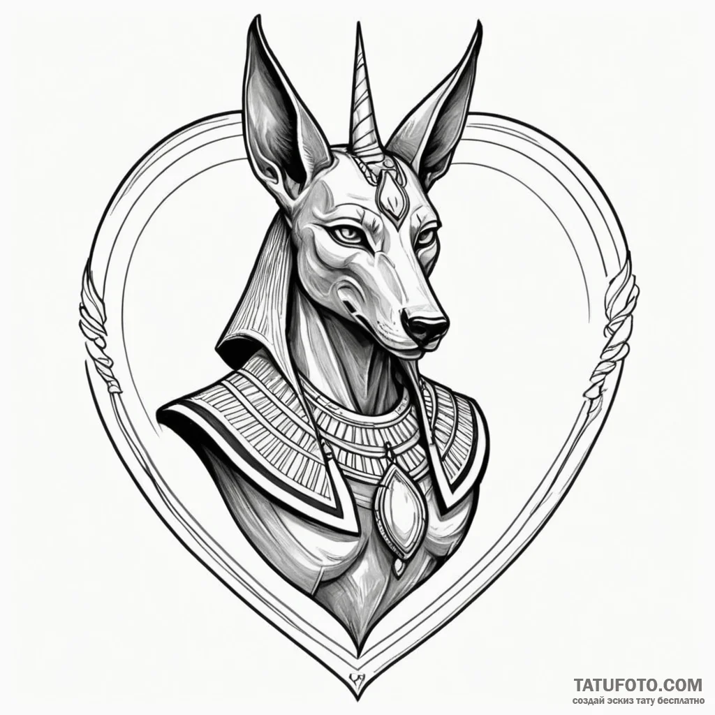 A neo-traditional portrait of anubis, the egy... - эскиз тату (№1750447247_0, 20.06.2025 19:20) — Tatufoto.com