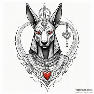 A neo-traditional portrait of anubis, the egy... - эскиз тату (№1750447247_1, 20.06.2025 19:20) — Tatufoto.com