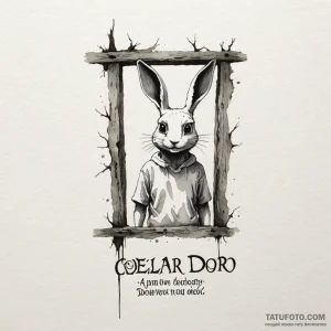 A watercolor sketch of the "cellar door" phra... - эскиз тату (№1750447897_1, 20.06.2025 19:31) — Tatufoto.com