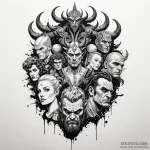 A trash polka composition of the old gods vs…. — эскиз тату (№1750447979_1, 20.06.2025 19:32) — Tatufoto.com