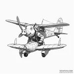 A graphic novel panel of porco rosso, the pig… — эскиз тату (№1750448141_0, 20.06.2025 19:35) — Tatufoto.com