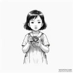 A sketch of the little girl setsuko from grav… — эскиз тату (№1750448809_1, 20.06.2025 19:46) — Tatufoto.com