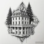 бумажный дом (money heist / la casa de papel) — эскиз тату (№1750448969_1, 20.06.2025 19:49) — Tatufoto.com