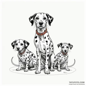 A linework tattoo of the dalmatian mice from... - эскиз тату (№1750449048_1, 20.06.2025 19:50) — Tatufoto.com