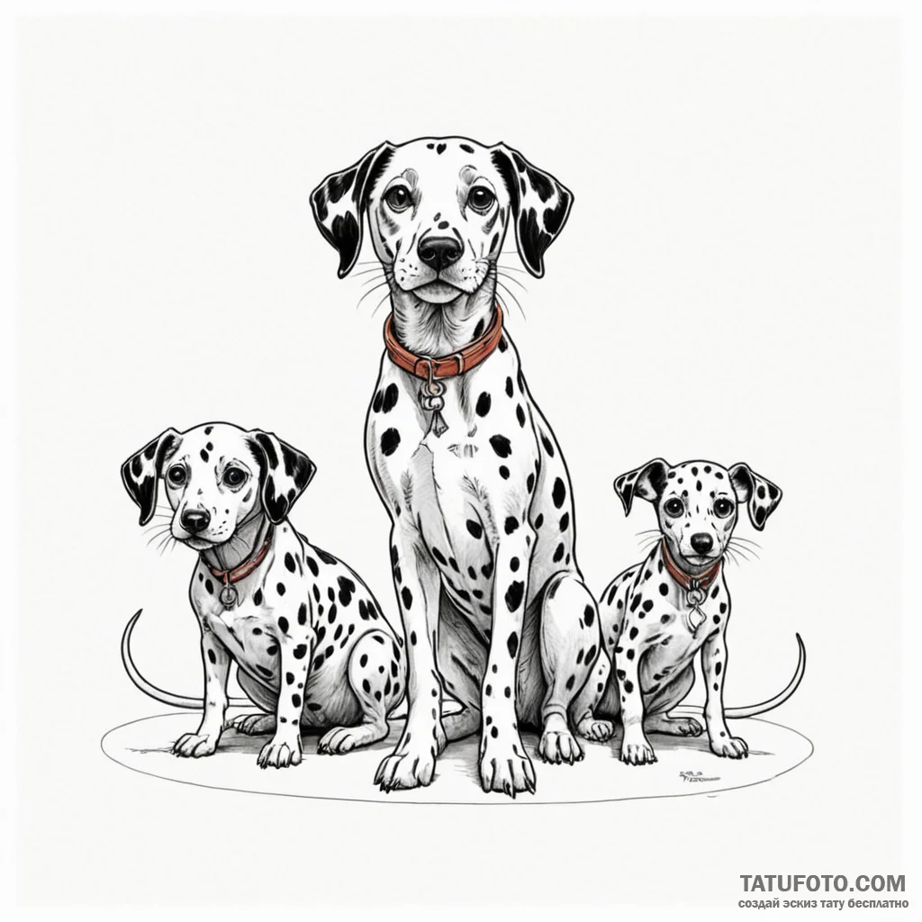 A linework tattoo of the dalmatian mice from... - эскиз тату (№1750449048_1, 20.06.2025 19:50) — Tatufoto.com