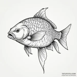 Crucian carp - эскиз тату (№1750449689_1, 20.06.2025 20:01) — Tatufoto.com