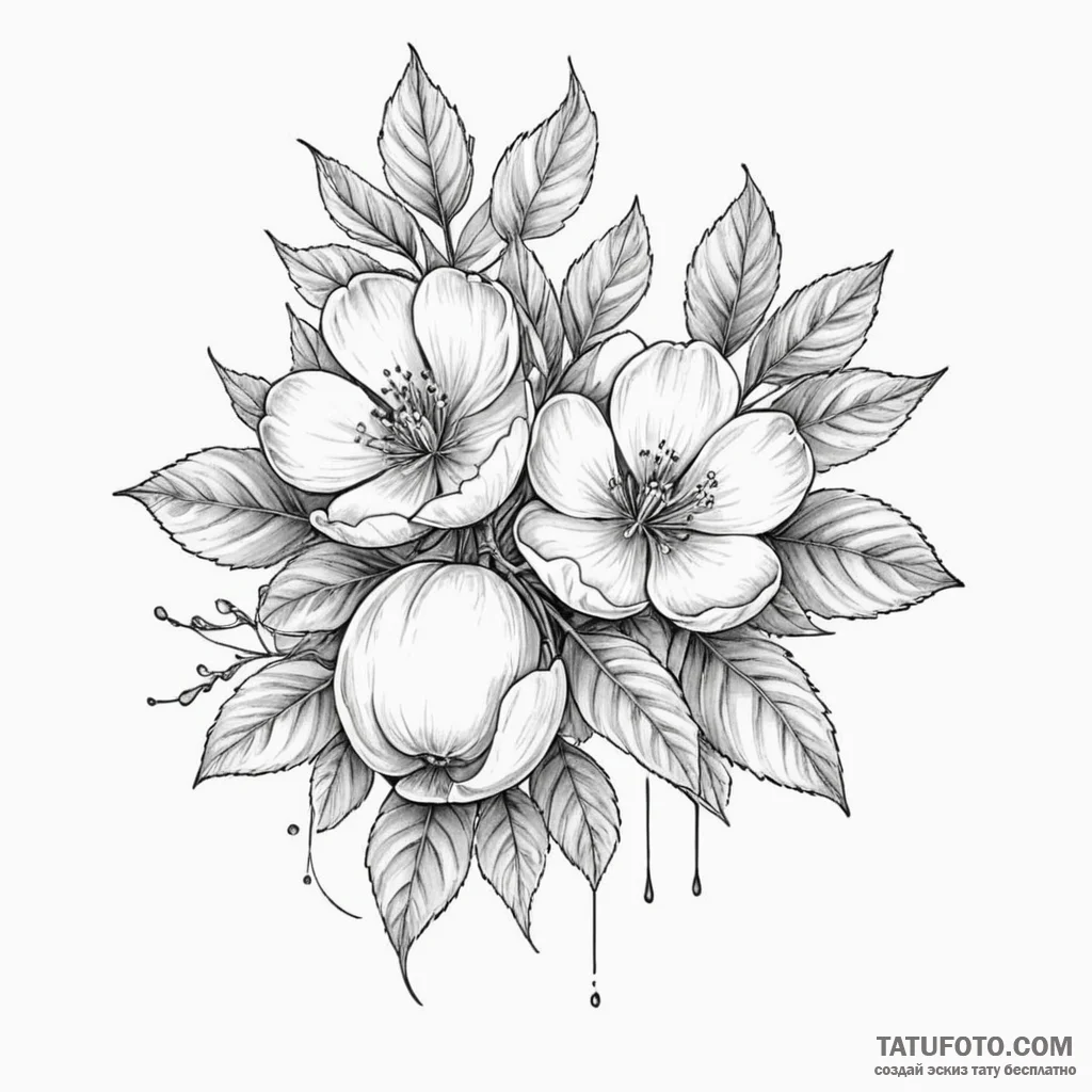 Apricot - эскиз тату (№1750449852_0, 20.06.2025 20:04) — Tatufoto.com