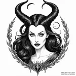 A neo-traditional portrait of maleficent from… — эскиз тату (№1750450590_0, 20.06.2025 20:16) — Tatufoto.com