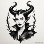 A neo-traditional portrait of maleficent from… — эскиз тату (№1750450590_1, 20.06.2025 20:16) — Tatufoto.com