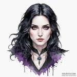A watercolor sketch of anya chalotra as yenne… — эскиз тату (№1750452522_1, 20.06.2025 20:48) — Tatufoto.com