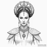 50. a sketch of queen amidala in her royal at… — эскиз тату (№1750452610_1, 20.06.2025 20:50) — Tatufoto.com