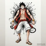 A trash polka composition of monkey d. luffy… — эскиз тату (№1750453338_0, 20.06.2025 21:02) — Tatufoto.com