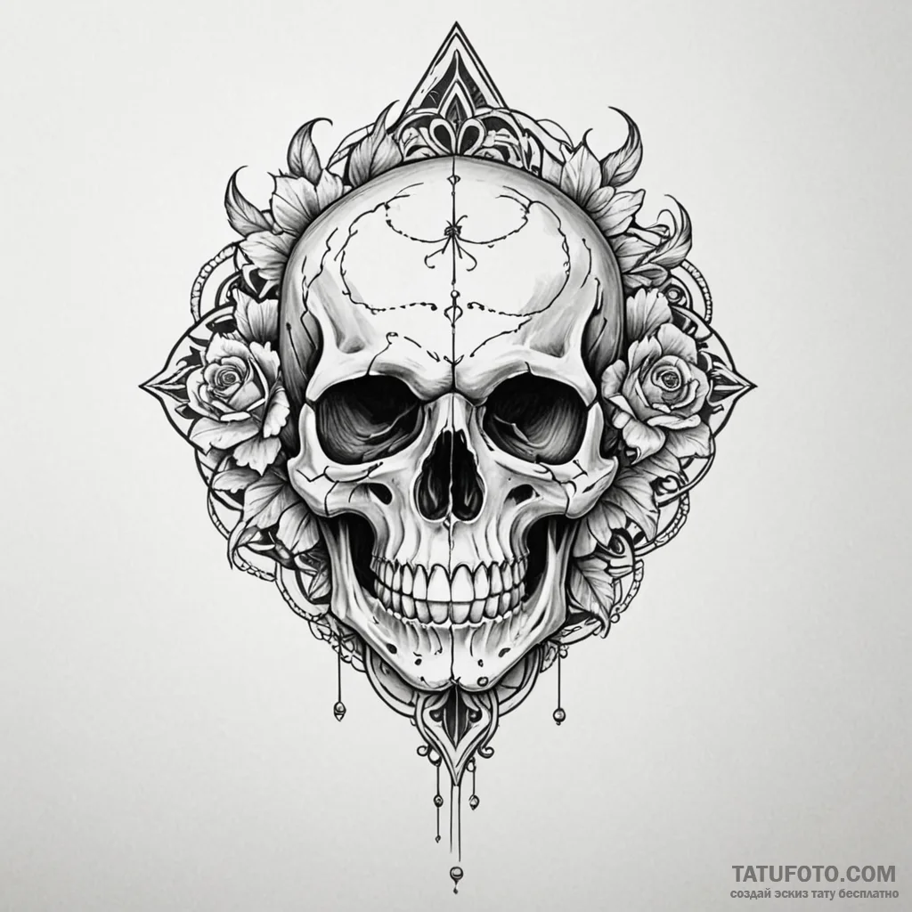 Skull - эскиз тату (№1750453417_1, 20.06.2025 21:03) — Tatufoto.com