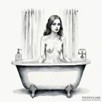 A watercolor sketch of room 237, with the gho… — эскиз тату (№1750454302_0, 20.06.2025 21:18) — Tatufoto.com