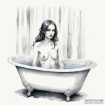 A watercolor sketch of room 237, with the gho… — эскиз тату (№1750454302_1, 20.06.2025 21:18) — Tatufoto.com
