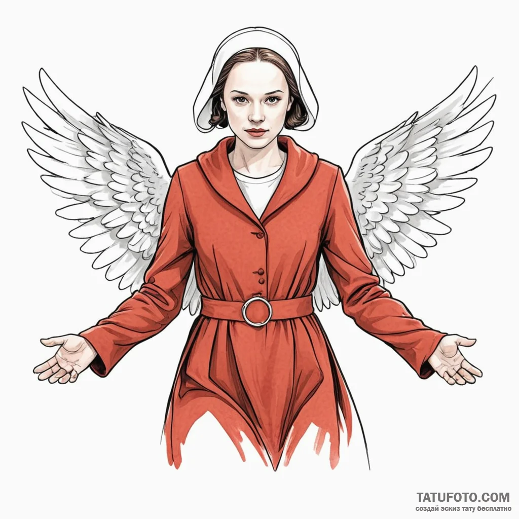 A graphic novel style portrait of the main ch... - эскиз тату (№1750454384_0, 20.06.2025 21:19) — Tatufoto.com