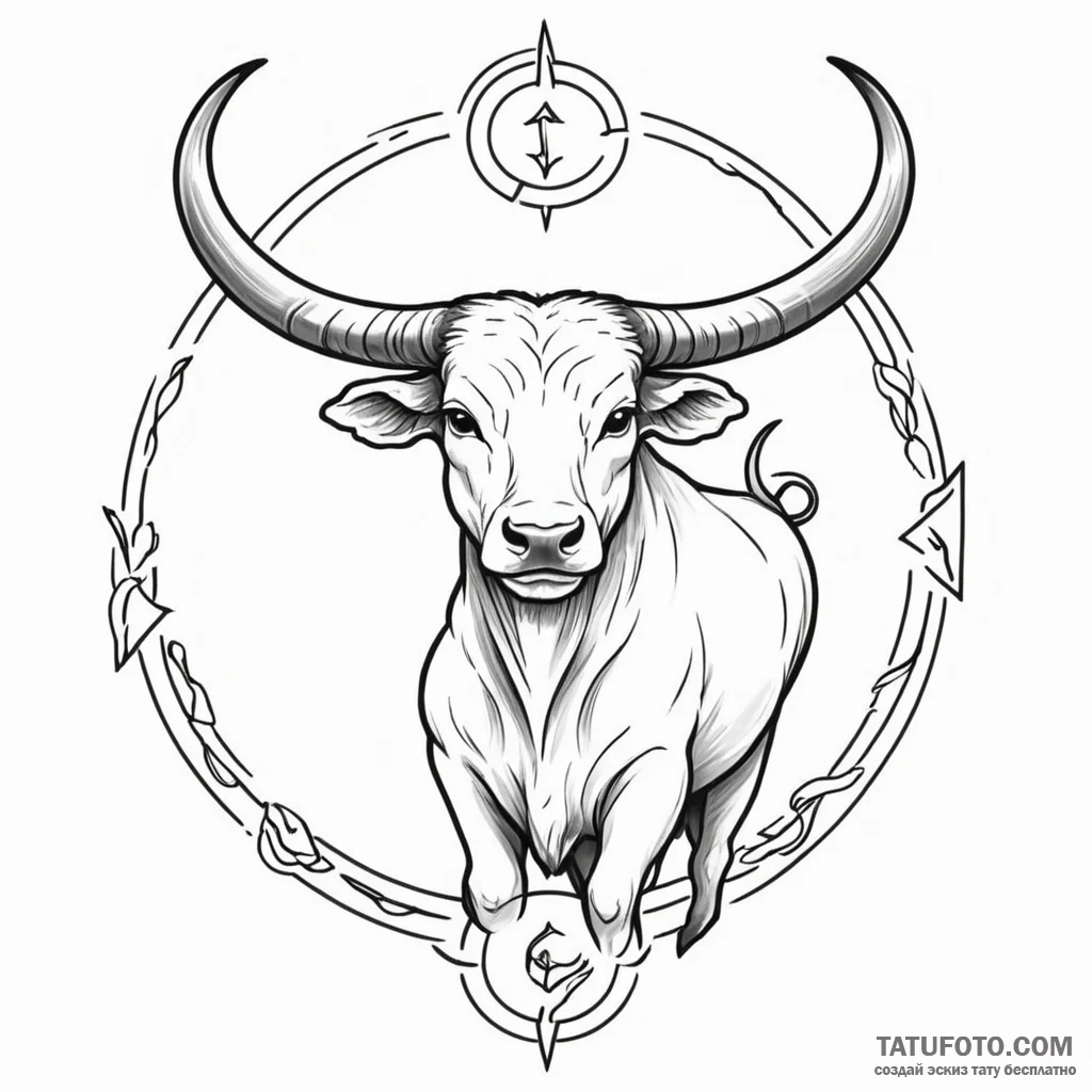 Taurus (zodiac sign) - эскиз тату (№1750456089_0, 20.06.2025 21:48) — Tatufoto.com