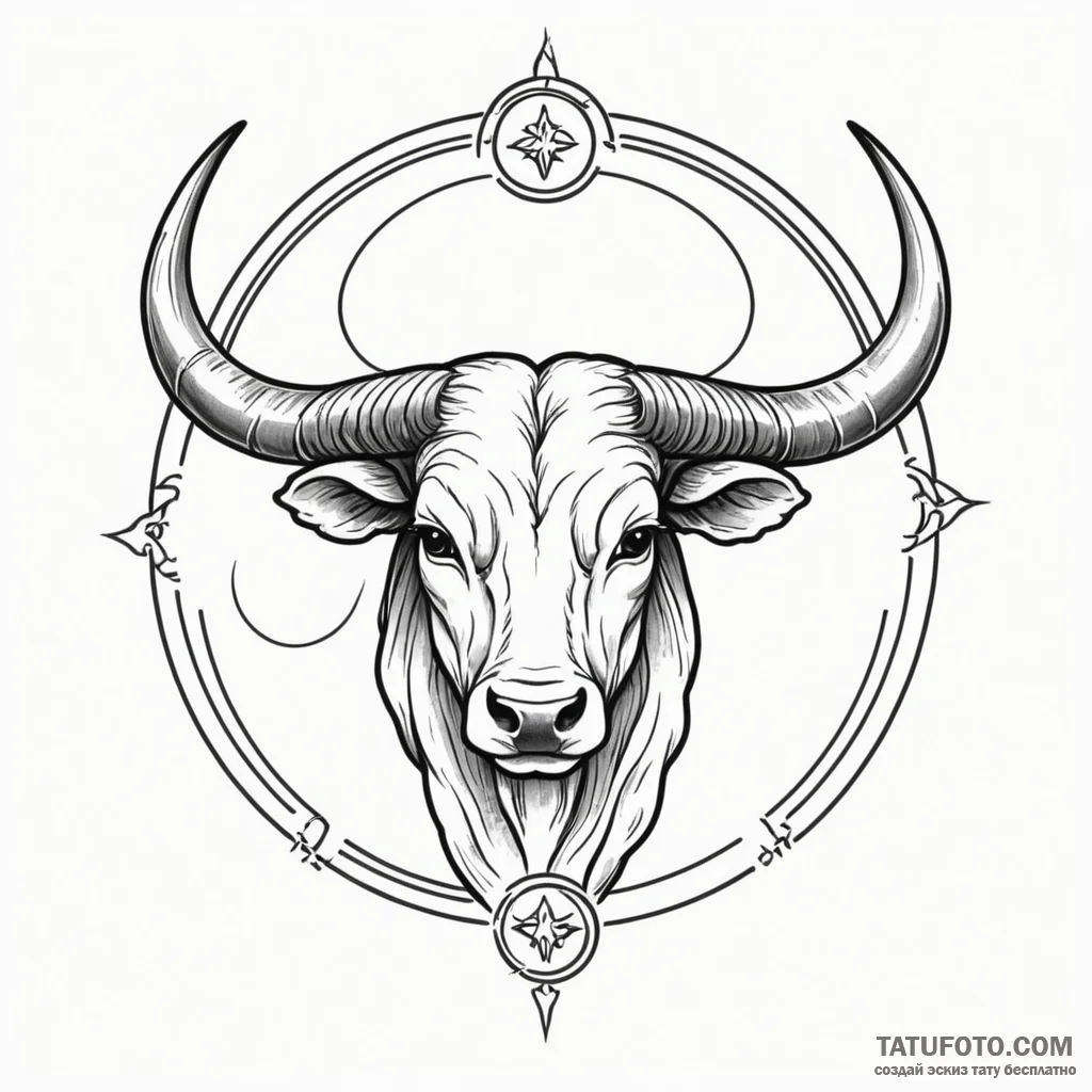 Taurus (zodiac sign) - эскиз тату (№1750456089_1, 20.06.2025 21:48) — Tatufoto.com