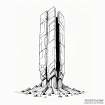A minimalist linework tattoo of the monolith… — эскиз тату (№1750456908_0, 20.06.2025 22:01) — Tatufoto.com