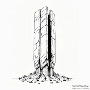A minimalist linework tattoo of the monolith... - эскиз тату (№1750456908_0, 20.06.2025 22:01) — Tatufoto.com