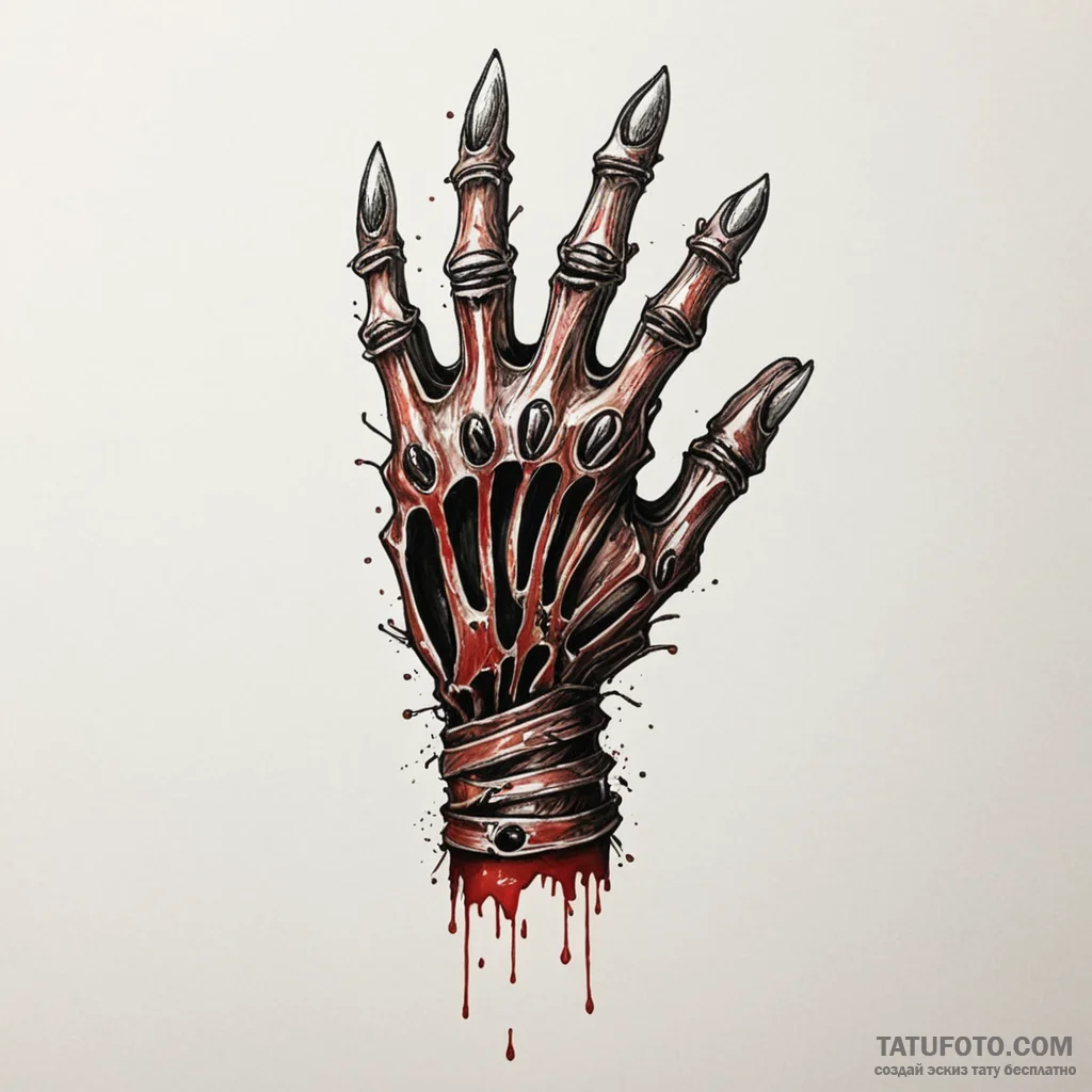 A neo-traditional tattoo of freddy krueger's... - эскиз тату (№1750457070_0, 20.06.2025 22:04) — Tatufoto.com