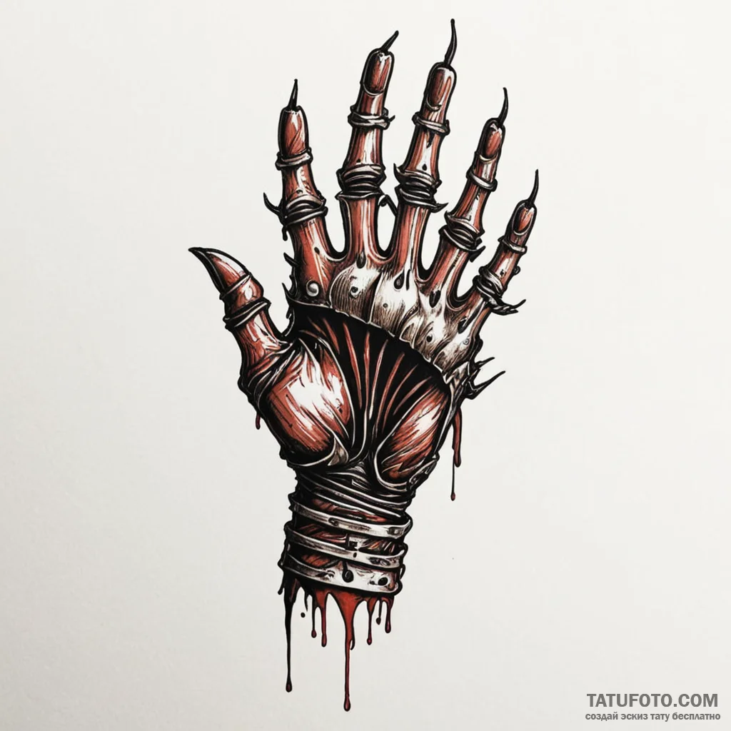 A neo-traditional tattoo of freddy krueger's... - эскиз тату (№1750457070_1, 20.06.2025 22:04) — Tatufoto.com