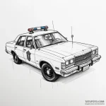 A tattoo of the «spinner» police car, detaile… — эскиз тату (№1750457151_0, 20.06.2025 22:05) — Tatufoto.com