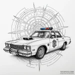 A tattoo of the «spinner» police car, detaile… — эскиз тату (№1750457151_1, 20.06.2025 22:05) — Tatufoto.com