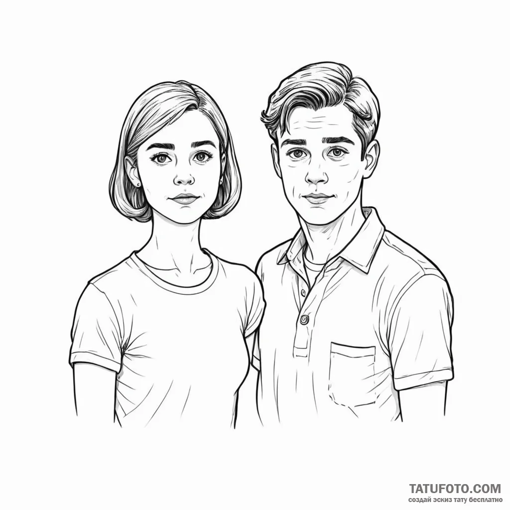 A sketch of the main characters from sex educ... - эскиз тату (№1750457796_1, 20.06.2025 22:16) — Tatufoto.com