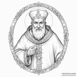 St. nicholas - эскиз тату (№1750457874_1, 20.06.2025 22:17) — Tatufoto.com