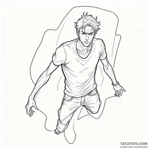 A graphic novel panel of neo's "whoa" moment. - эскиз тату (№1750457955_0, 20.06.2025 22:19) — Tatufoto.com