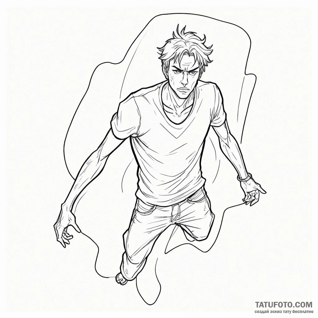 A graphic novel panel of neo's "whoa" moment. - эскиз тату (№1750457955_0, 20.06.2025 22:19) — Tatufoto.com