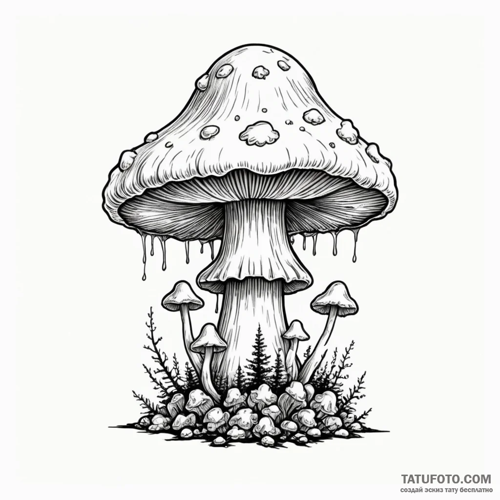 Mushroom cloud - эскиз тату (№1750458678_0, 20.06.2025 22:31) — Tatufoto.com