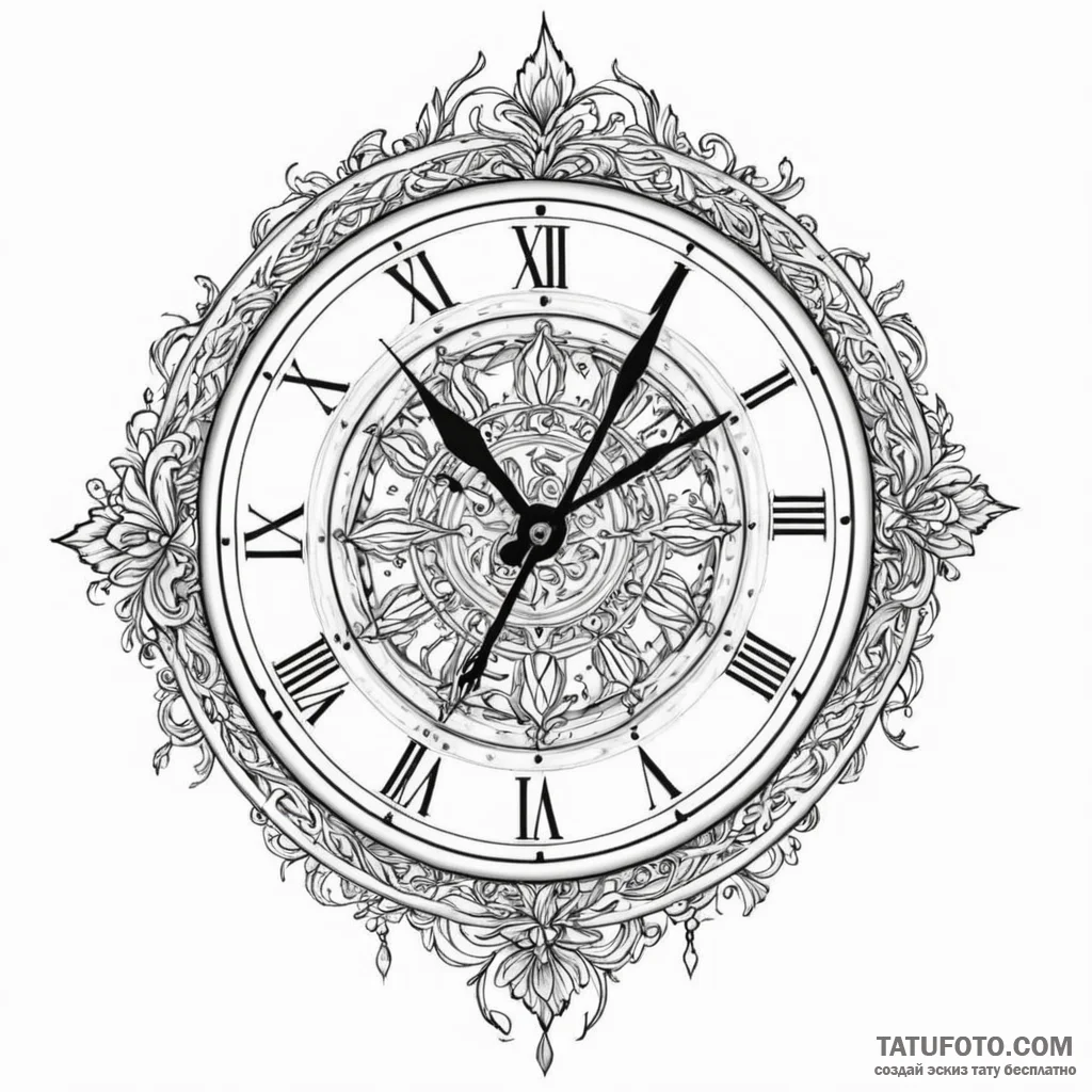 Clock - эскиз тату (№1750458760_0, 20.06.2025 22:32) — Tatufoto.com