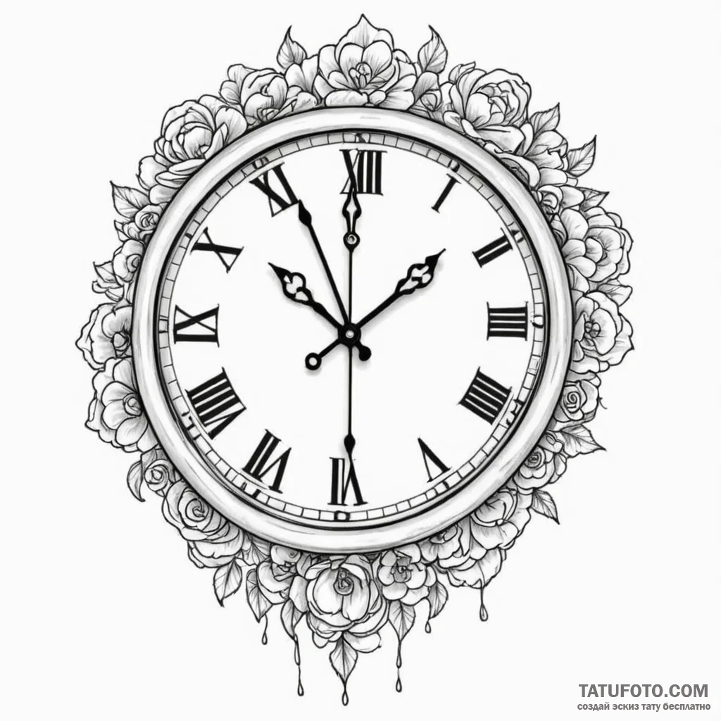 Clock - эскиз тату (№1750458760_1, 20.06.2025 22:32) — Tatufoto.com