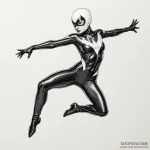 A sketch of trinity in her iconic latex suit,… — эскиз тату (№1750458842_0, 20.06.2025 22:34) — Tatufoto.com